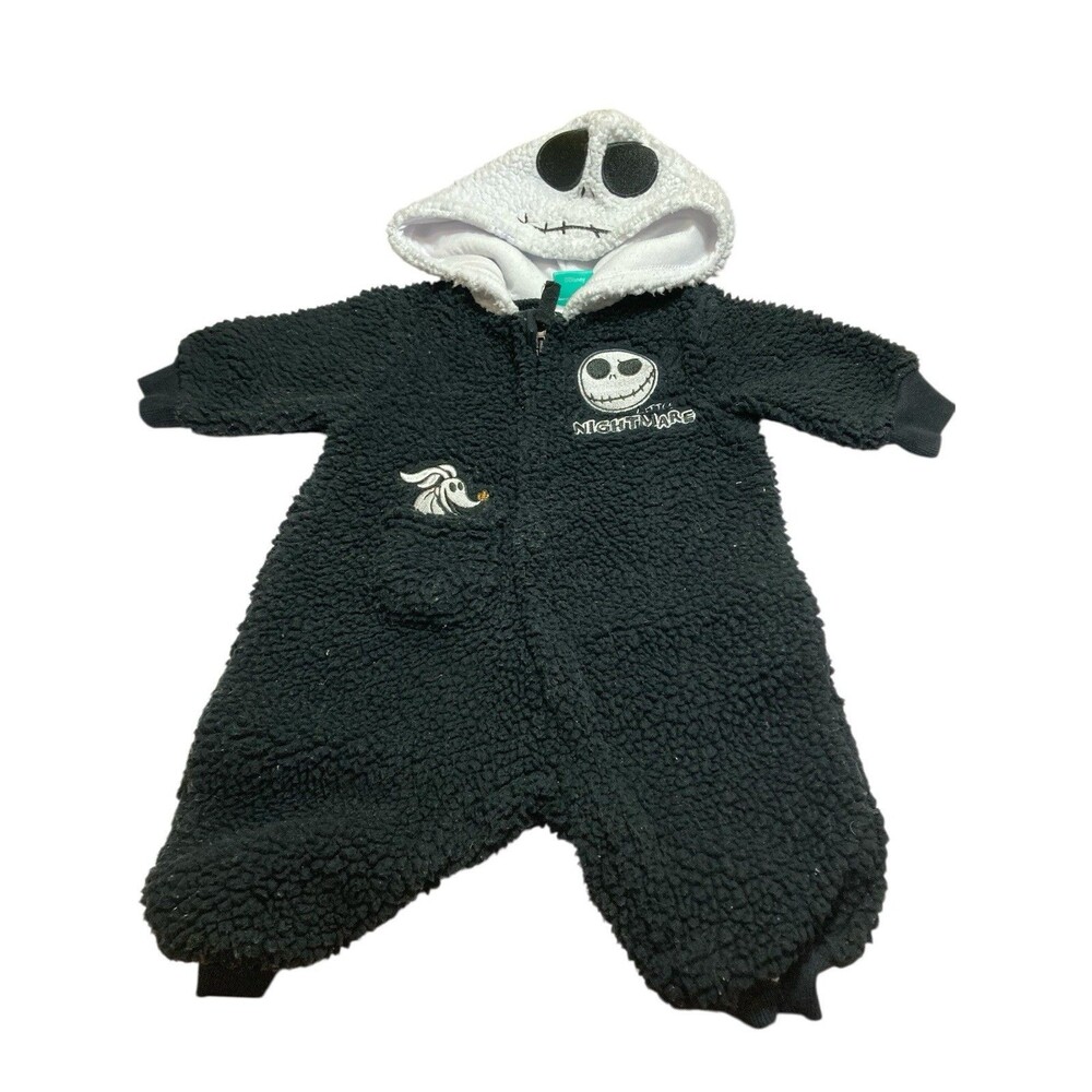 Jack Skellington NBC one piece hooded pajamas 0-3 Months Disney Baby